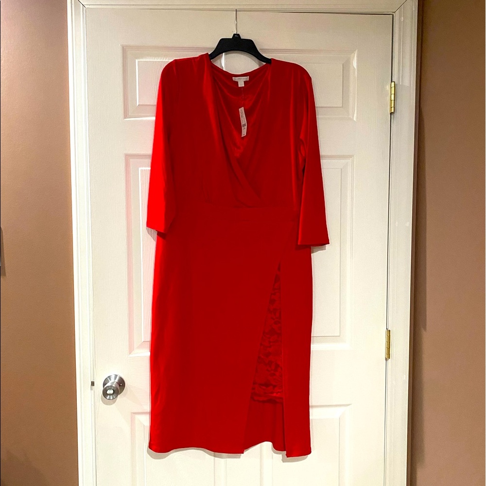 New York & Company Red front slit/with lace